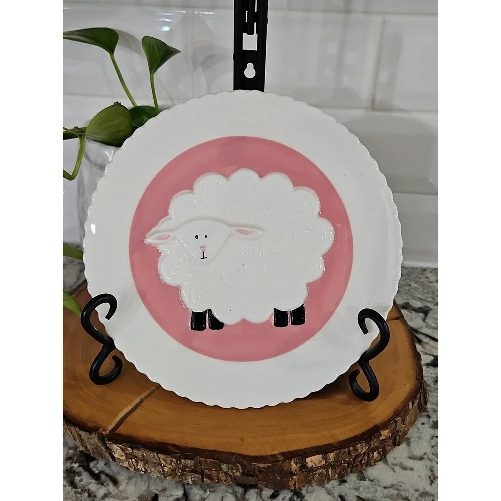 Mud Pie Pink Lamb Plate‎ SO CUTE!! #33513
